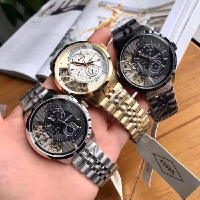  Shop Authentic Fossil Townsman Mechanical Black Dial Black Steel Strap Watch for Men -  ME1136 - Luxxuri