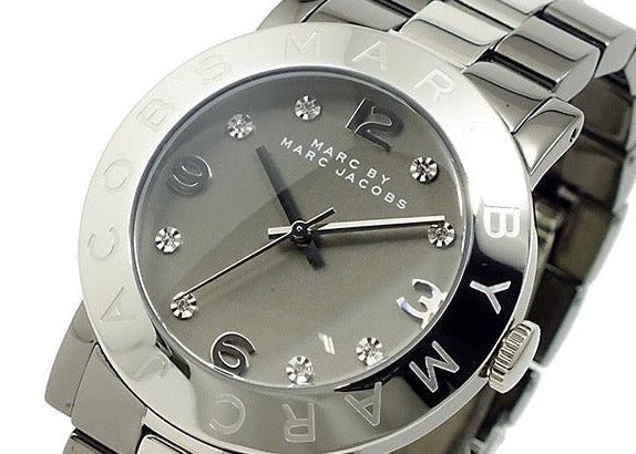  Shop Authentic Marc Jacobs Amy Grey Dial Grey Steel Strap Watch for Women - MBM3196 - Luxxuri