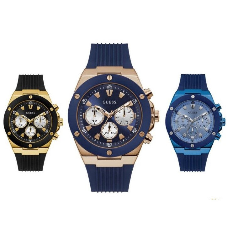  Shop Authentic Guess Poseidon Blue Dial Blue Rubber Strap Watch for Men - GW0057G3 - Luxxuri