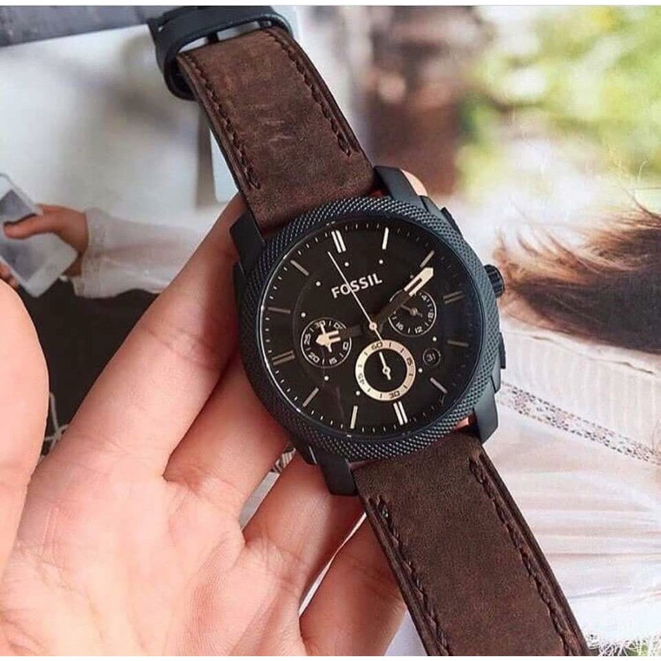  Shop Authentic Fossil Machine Flight Chronograph Brown Dial Brown Leather Strap Watch for Men - FS4656 - Luxxuri