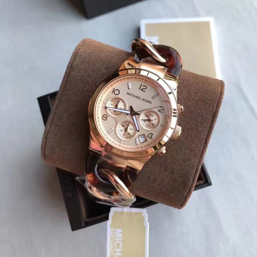  Shop Authentic Michael Kors Runway Rose Gold Dial Two Tone Steel Strap Watch for Women - MK4269 - Luxxuri
