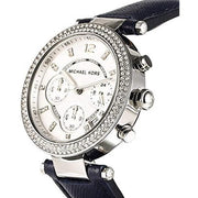  Shop Authentic Michael Kors Parker White Dial Navy Blue Leather Strap Watch for Women - MK2293 - Luxxuri