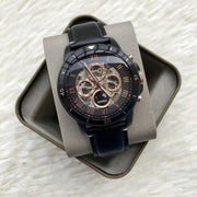  Shop Authentic Fossil Grant Sport Automatic Skeleton Black Dial Black Leather Strap Watch for Men - ME3138 - Luxxuri