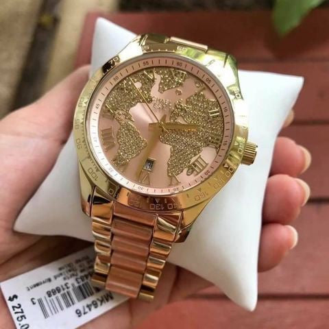  Shop Authentic Michael Kors Layton Rose Gold Dial Gold Stainless Steel Strap Watch for Women - MK6476 - Luxxuri