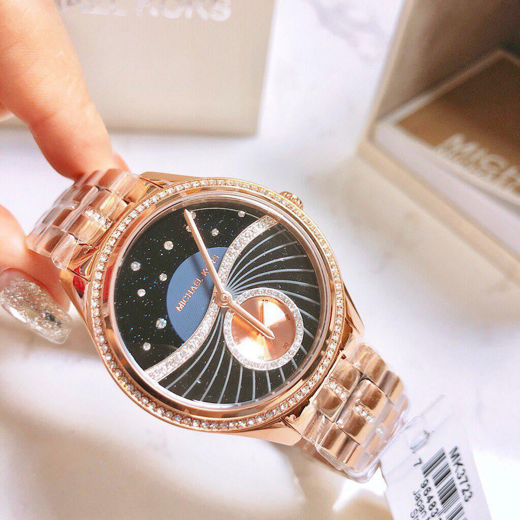  Shop Authentic Michael Kors Lauryn Blue Dial Rose Gold Steel Strap Watch for Women - MK3723 - Luxxuri