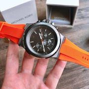  Shop Authentic Michael Kors Dylan Chronograph Grey Dial Orange Rubber Strap Watch for Men - MK8296 - Luxxuri