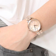  Shop Authentic Michael Kors Cinthia Mother of Pearl Rose Gold Dial Rose Gold Steel Strap Watch for Women - MK3643 - Luxxuri