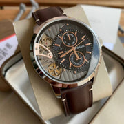  Shop Authentic Fossil Townsman Automatic Black Dial Brown Leather Strap Watch for Men -  ME1163 - Luxxuri