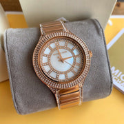 Shop Authentic Michael Kors Kerry Mother of Pearl Dial Rose Gold Steel Strap Watch for Women - MK3313 - Luxxuri