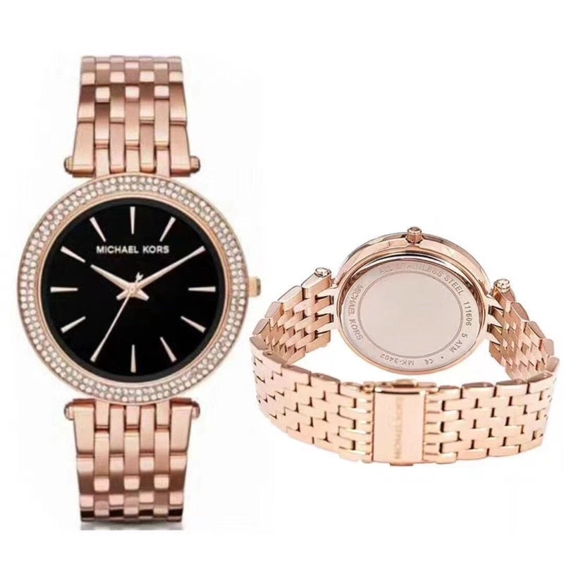  Shop Authentic Michael Kors Darci Black Dial Rose Gold Steel Strap Watch for Women - MK3402 - Luxxuri