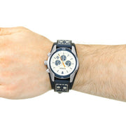  Shop Authentic Fossil Coachman Chronograph White Dial Blue Leather Strap Watch for Men - CH3051 - Luxxuri