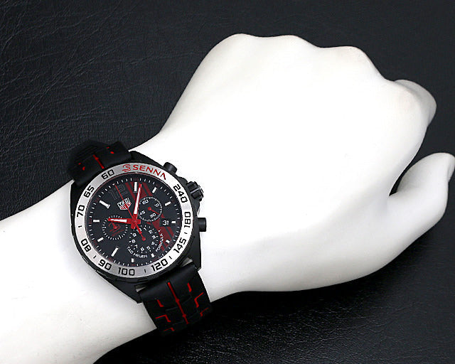  Shop Authentic Tag Heuer Formula 1 Ayrton Senna Limited Edition Black Dial Two Tone Rubber Strap Watch for Men - CAZ1019.FT8027 - Luxxuri