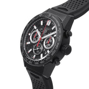  Shop Authentic Tag Heuer Carrera Chronograph Steel & Ceramic Black Dial Black Rubber Strap Watch for Men - CBG2090.FT6145 - Luxxuri