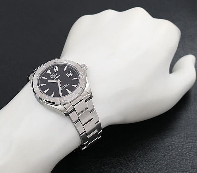 Shop Authentic Tag Heuer Aquaracer Automatic Black Dial Silver Steel Strap Watch for Men - WAY2110.BA0928 - Luxxuri