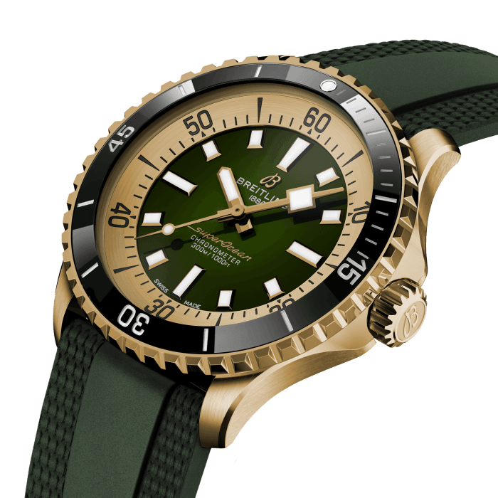  Shop Authentic Breitling Superocean Automatic 42 Green Dial Green Rubber Strap Watch for Men - N17375201L1S1 - Luxxuri