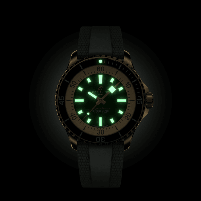  Shop Authentic Breitling Superocean Automatic 42 Green Dial Green Rubber Strap Watch for Men - N17375201L1S1 - Luxxuri