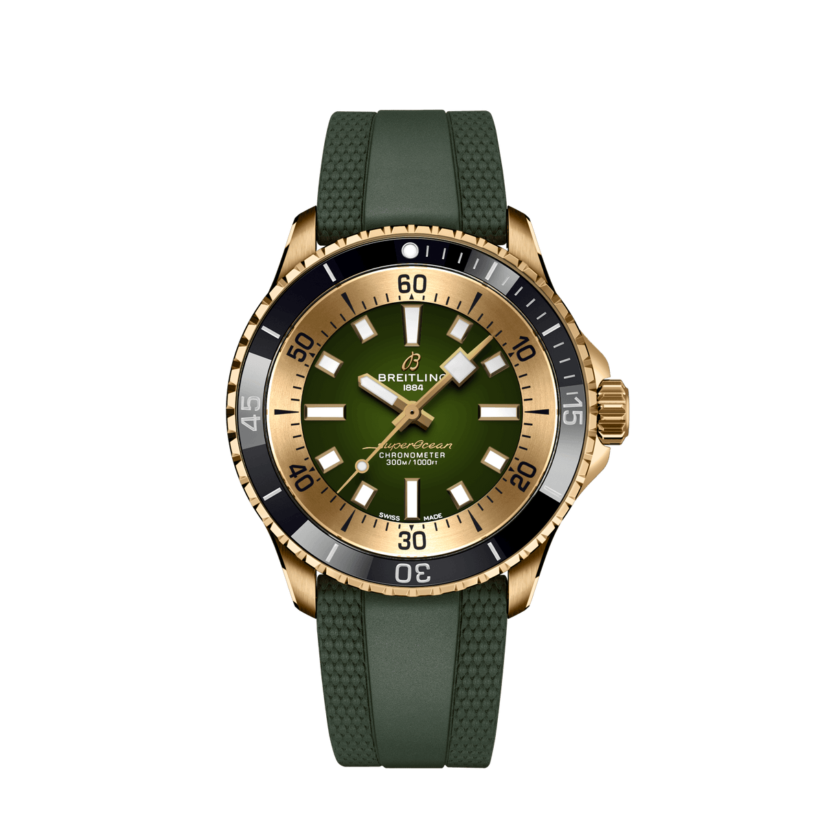  Shop Authentic Breitling Superocean Automatic 42 Green Dial Green Rubber Strap Watch for Men - N17375201L1S1 - Luxxuri