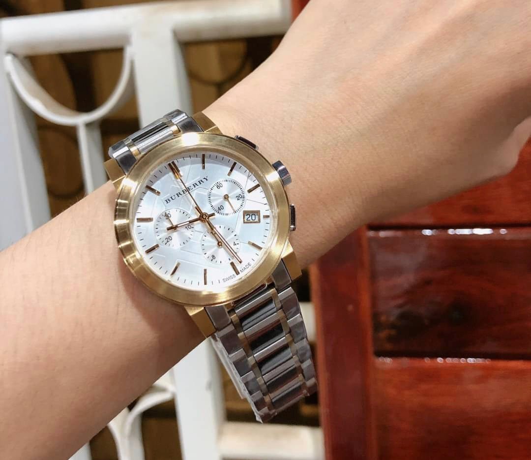  Shop Authentic Burberry The City White Dial Two Tone Steel Strap Watch for Men - BU9751 - Luxxuri