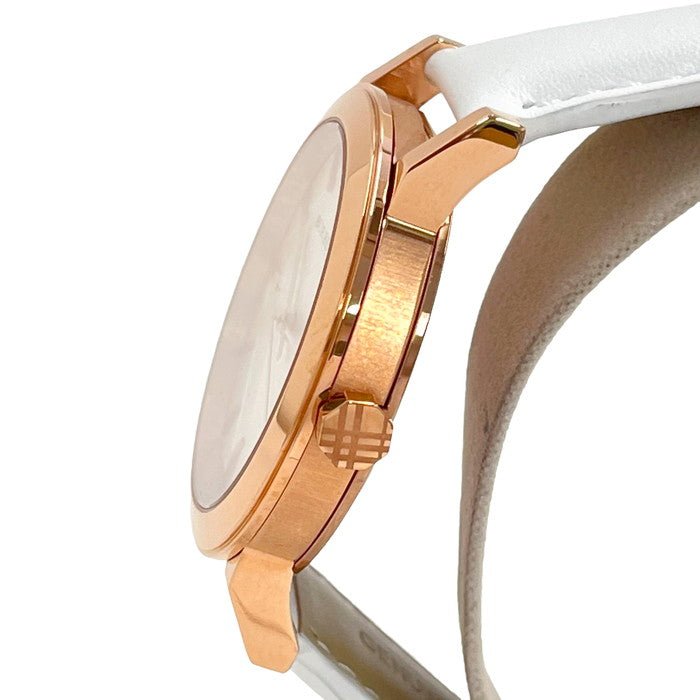  Shop Authentic Burberry The City White Dial White Leather Strap Watch for Women - BU9012 - Luxxuri