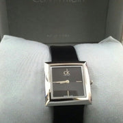  Shop Authentic Calvin Klein Mark Black Dial Black Leather Strap Watch for Women - K3R231C1 - Luxxuri