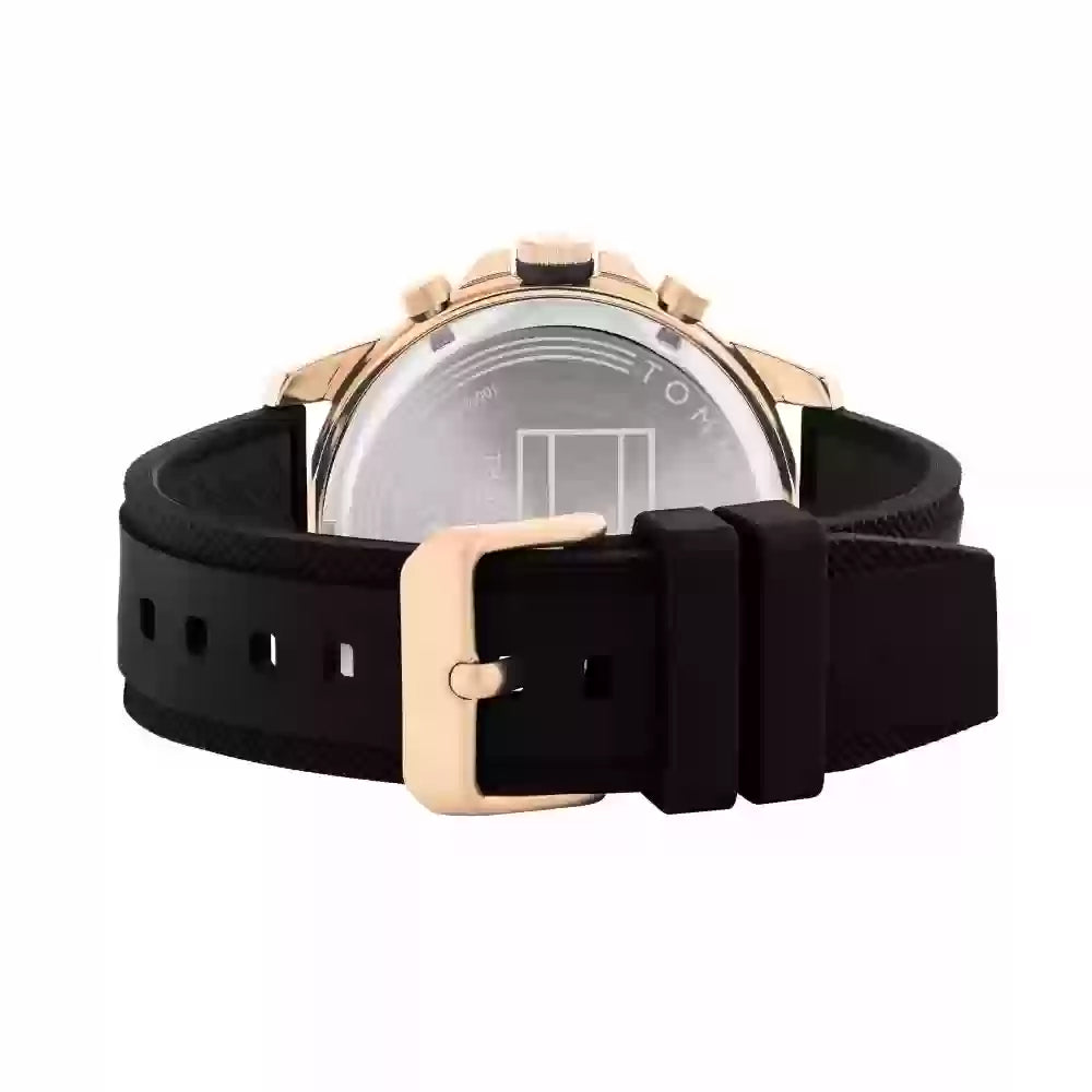  Shop Authentic Tommy Hilfiger Blaze Multifunction Black Dial Black Rubber Strap Watch For Men - 1792028 - Luxxuri