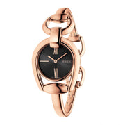  Shop Authentic Gucci Horsebit Collection Black Dial Rose Gold Steel Strap Watch For Women - YA139507 - Luxxuri