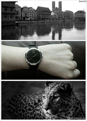  Shop Authentic Calvin Klein Minimal Black Dial Black Leather Strap Watch for Men - K3M221CS - Luxxuri