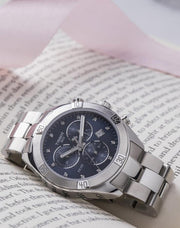  Shop Authentic Tissot PR 100 Sport Chic Chronograph Diamonds Blue Dial Silver Steel Strap Watch for Women - T101.917.11.046.00 - Luxxuri
