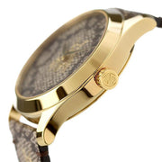  Shop Authentic Gucci G Timeless Brown Dial Brown Leather Strap Watch For Men - YA1264068 - Luxxuri