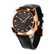  Shop Authentic Gucci GG2570 Quartz Black Dial Black Leather Strap Watch For Men - YA142309 - Luxxuri
