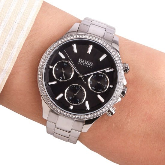  Shop Authentic Hugo Boss Hera Black Dial Silver Steel Strap Watch for Women - 1502593 - Luxxuri