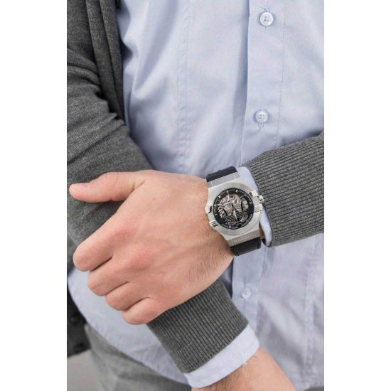  Shop Authentic Maserati Potenza Automatic Black Dial Black Leather Strap Watch For Men - R8821108038 - Luxxuri