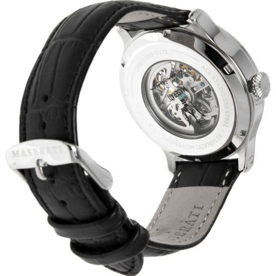  Shop Authentic Maserati Epoca Automatic Skeleton Mechanical Silver Dial Watch For Men - R8821118003 - Luxxuri