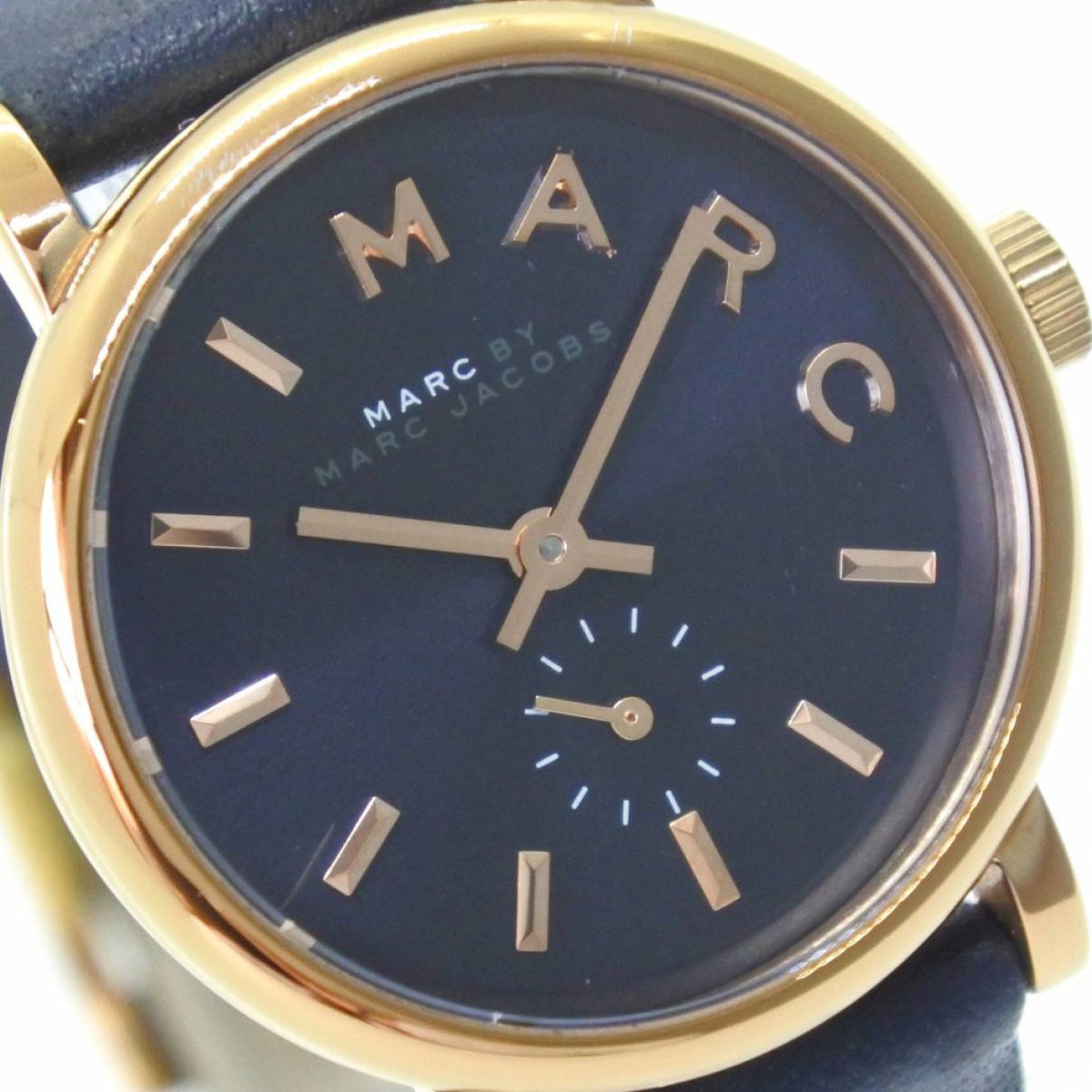  Shop Authentic Marc Jacobs Baker Navy Blue Dial Blue Leather Strap Watch for Women - MBM1331 - Luxxuri