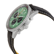  Shop Authentic Breitling Navitimer B01 Chronograph 43 Green Dial Black Leather Strap Watch for Men - AB0138241L1P1 - Luxxuri