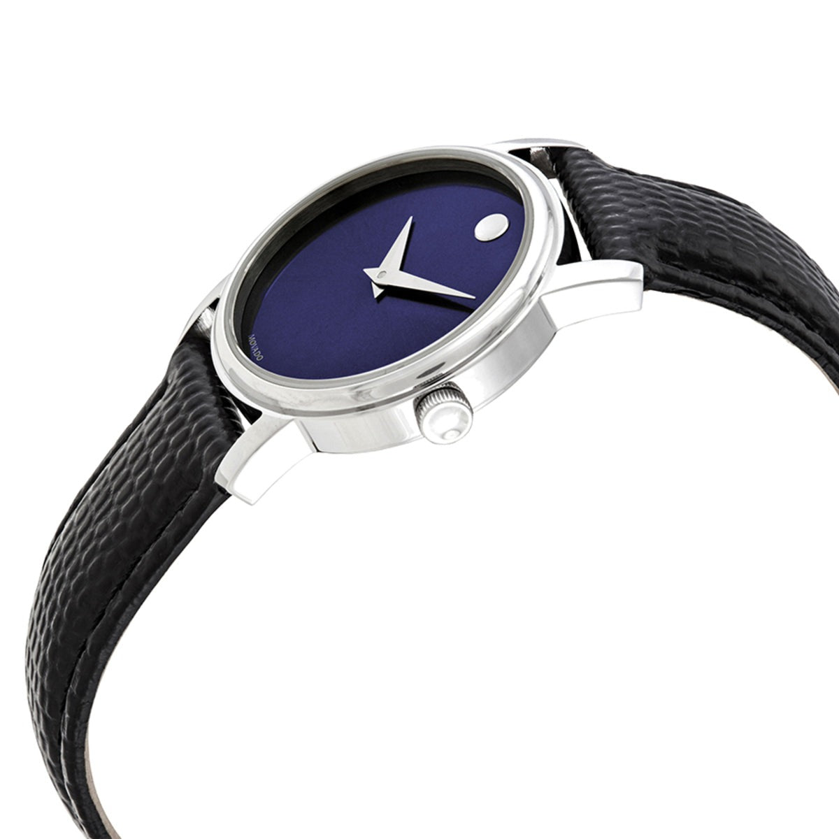  Shop Authentic Movado Museum Blue Dial Black Leather Strap Watch For Women - 2100010 - Luxxuri
