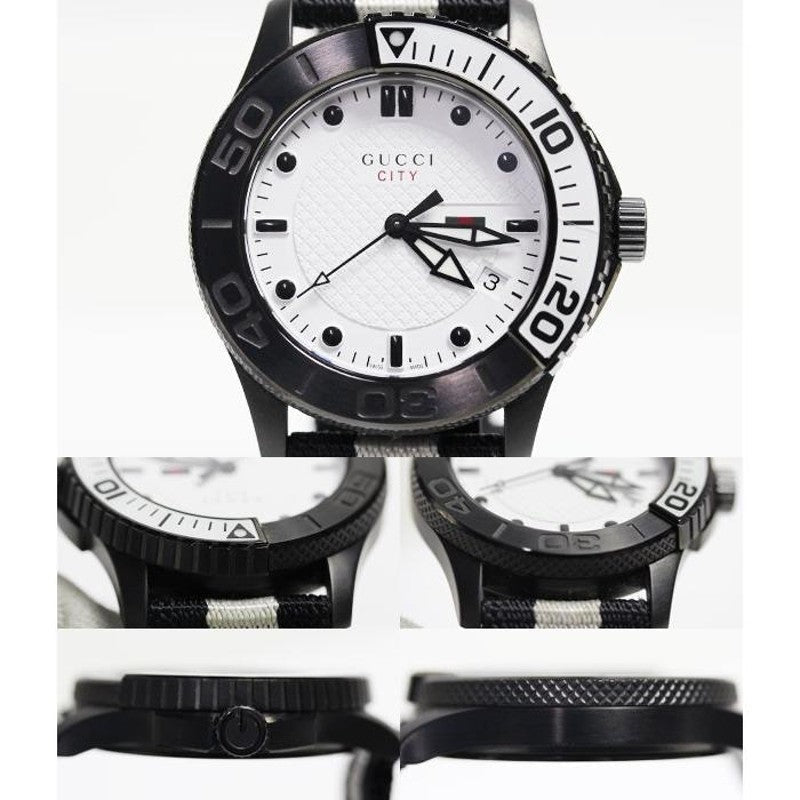  Shop Authentic Gucci G Timeless XL White Dial Two Tone NATO Strap Watch For Men - YA126243 - Luxxuri