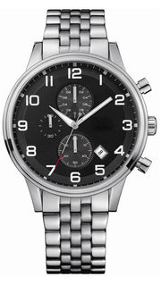  Shop Authentic Hugo Boss Aeroliner Chronograph Black Dial Silver Steel Strap Watch For Men - 1512446 - Luxxuri
