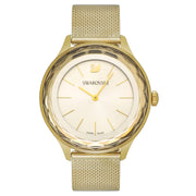 Shop Authentic Swarovski Octea Nova Silver Dial Gold Mesh Bracelet Watch for Women - 5430417 - Luxxuri
