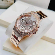  Shop Authentic Guess Moonlight Multi Function Diamonds White Dial Rose Gold Steel Strap Watch for Women - GW0320L3 - Luxxuri