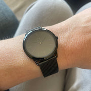  Shop Authentic Calvin Klein Minimal Black Dial Black Mesh Bracelet Watch for Men - K3M214B1 - Luxxuri
