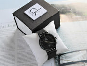  Shop Authentic Calvin Klein Minimal Black Dial Black Mesh Bracelet Watch for Men - K3M214B1 - Luxxuri