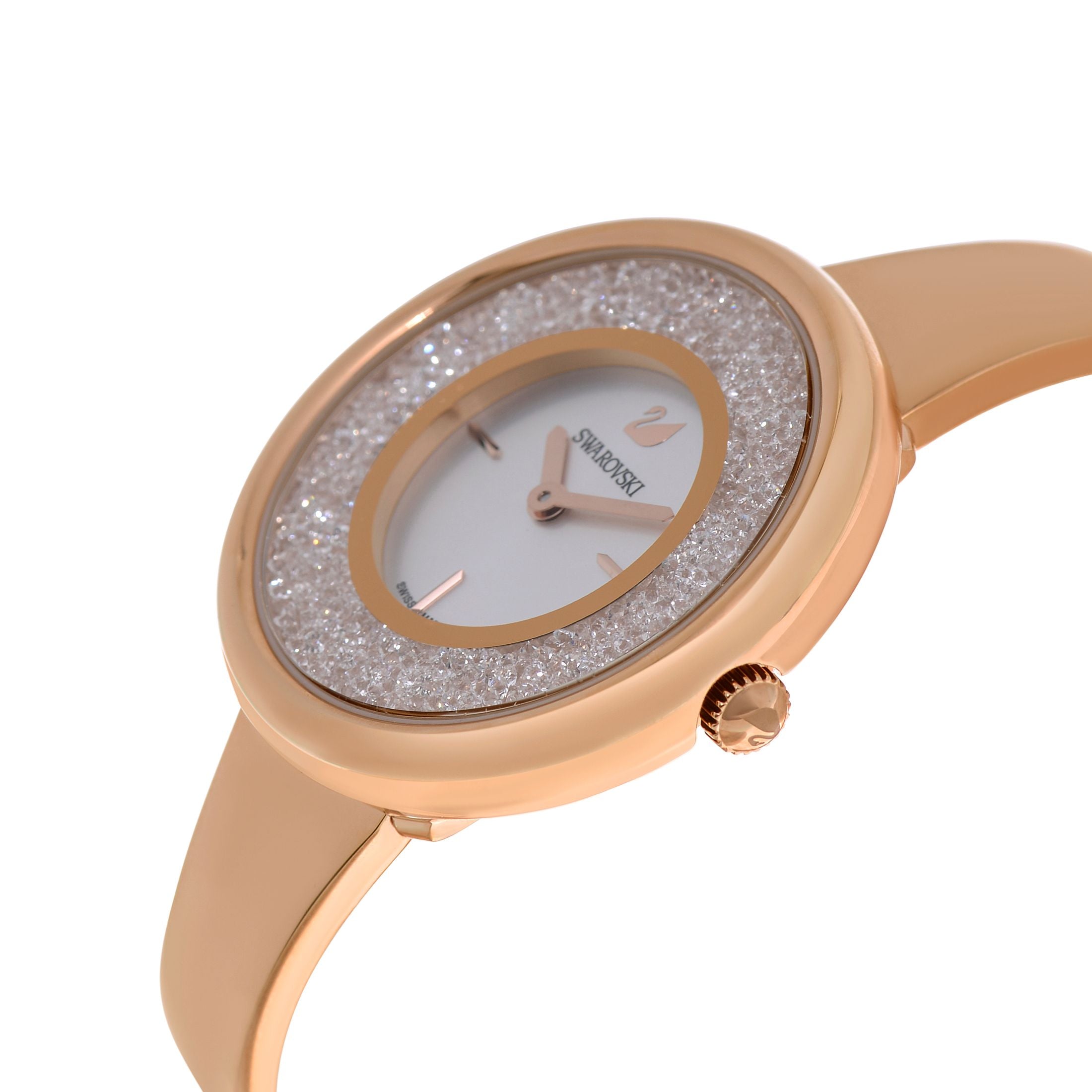  Shop Authentic Swarovski Crystalline Bracelet White Dial Rose Gold Steel Strap Watch for Women - 5269250 - Luxxuri