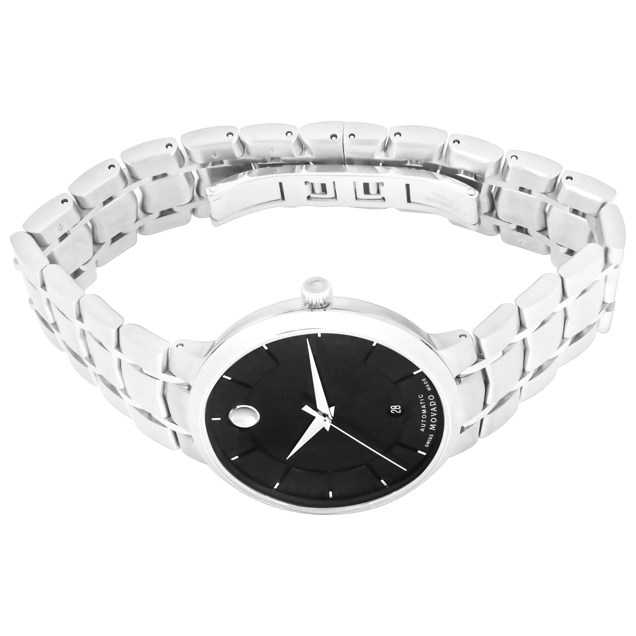  Shop Authentic Movado 1881 Automatic Black Dial Silver Steel Strap Watch for Men - 606914 - Luxxuri