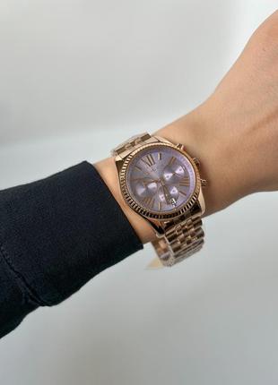  Shop Authentic Michael Kors Lexington Purple Dial Rose Gold Steel Strap Watch For Women - MK6207 - Luxxuri
