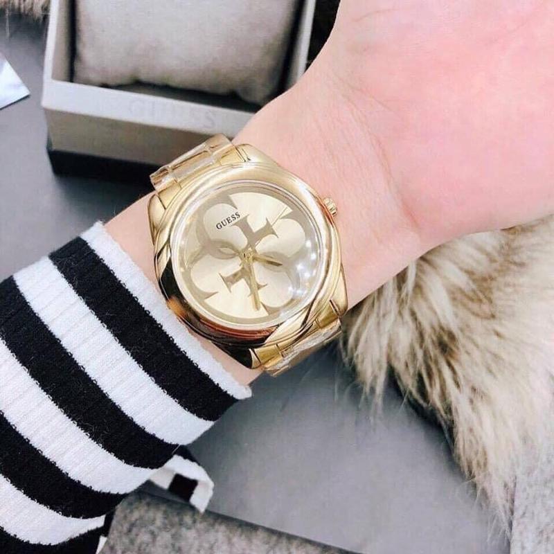  Shop Authentic Guess G-Twist Gold Dial Gold Steel Strap Watch for Women - W1082L2 - Luxxuri