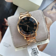  Shop Authentic Michael Kors Noire Black Dial Rose Gold Steel Strap Watch for Women - MK3585 - Luxxuri