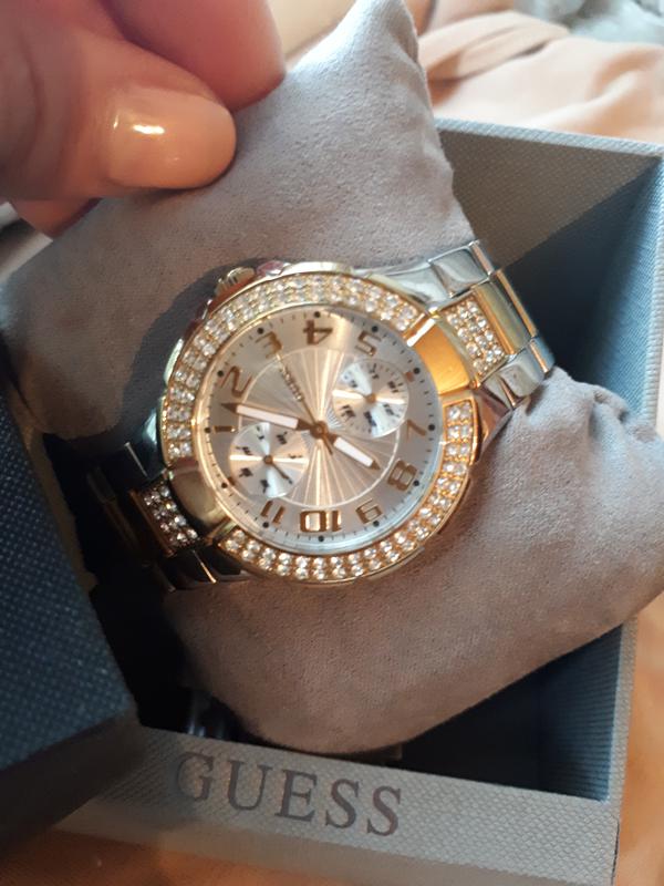  Shop Authentic Guess Viva Diamonds Silver Dial Two Tone Steel Strap Watch for Women - W0111L5 - Luxxuri