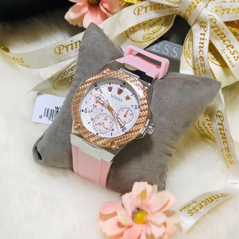  Shop Authentic Guess Zena Quartz White Dial Pink Rubber Strap Watch For Women - W1094L4 - Luxxuri