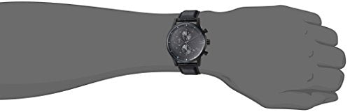  Shop Authentic Hugo Boss Blackout Chronograph Black Dial Black Leather Strap Watch For Men - HB1512567 - Luxxuri